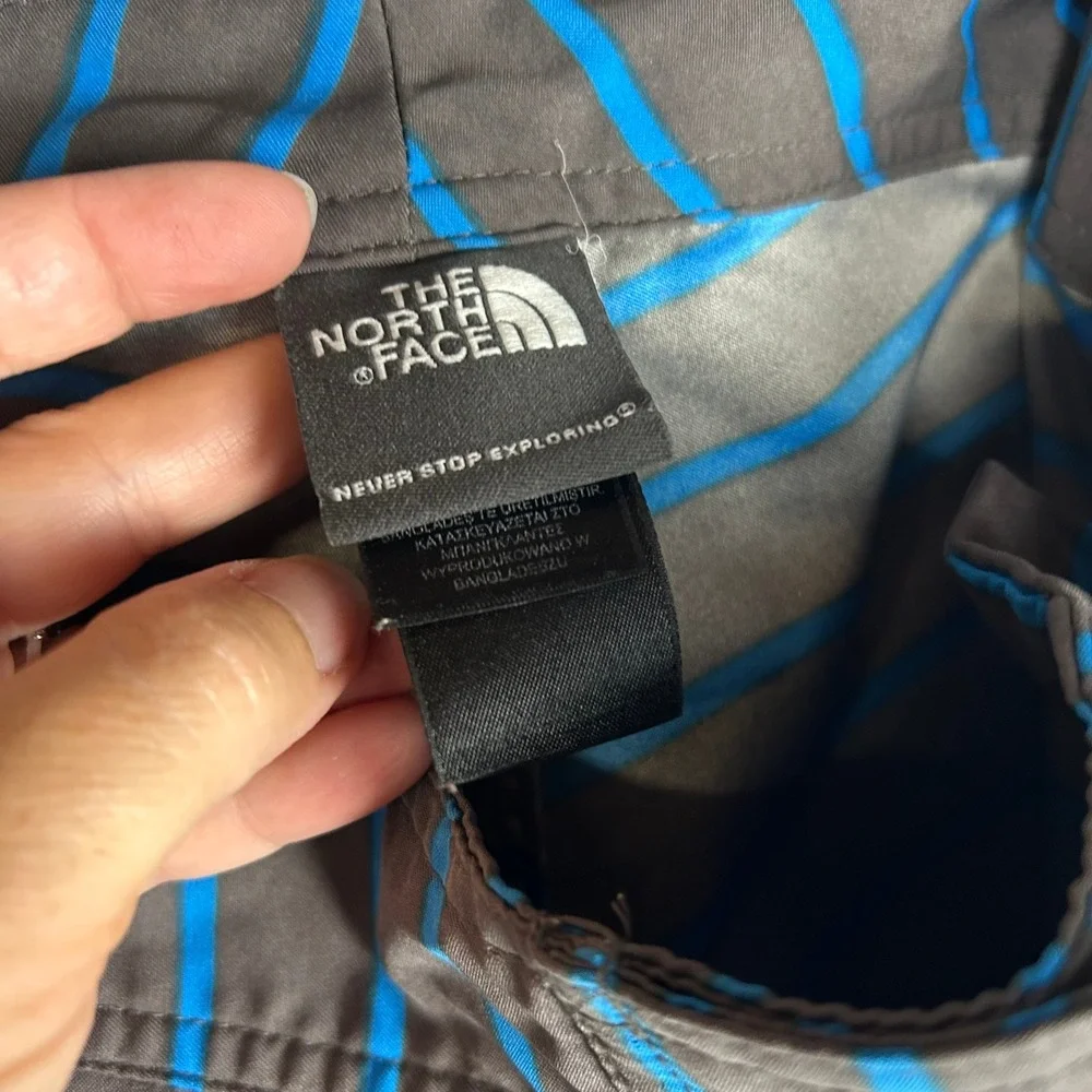 The North Face Mens Swim Trunks Board Shorts Striped Blue Gray‎ Size 34